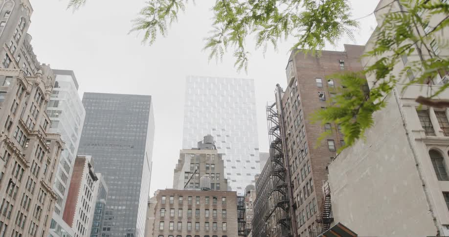 Tall skyscrapers in the downtown of a city