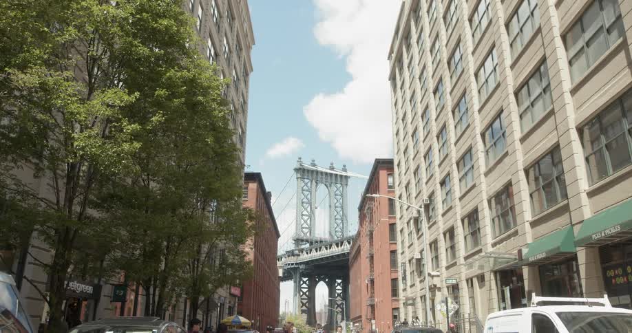 Pedestrians walk on the city street
