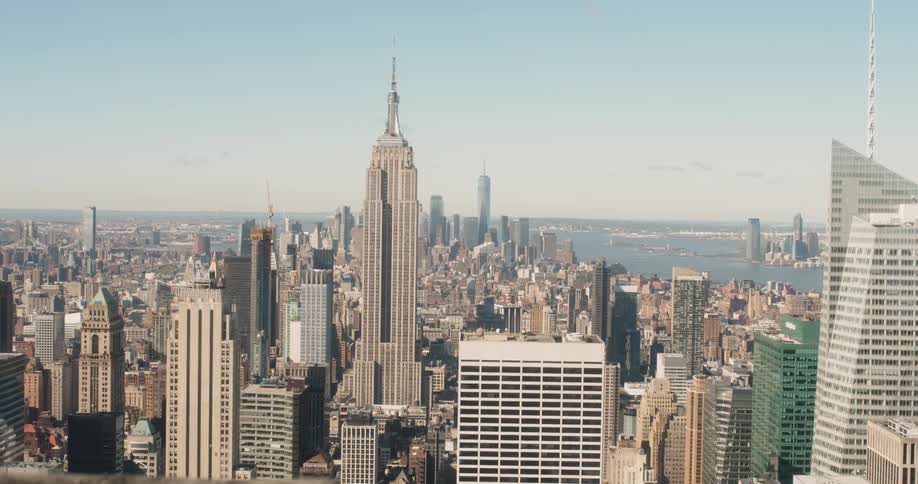 The city is filled with many tall buildings