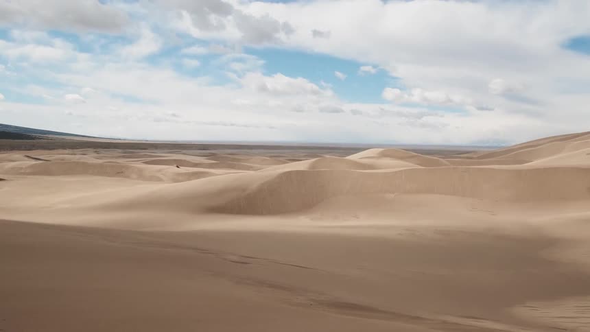 Wide shot of sand dunes