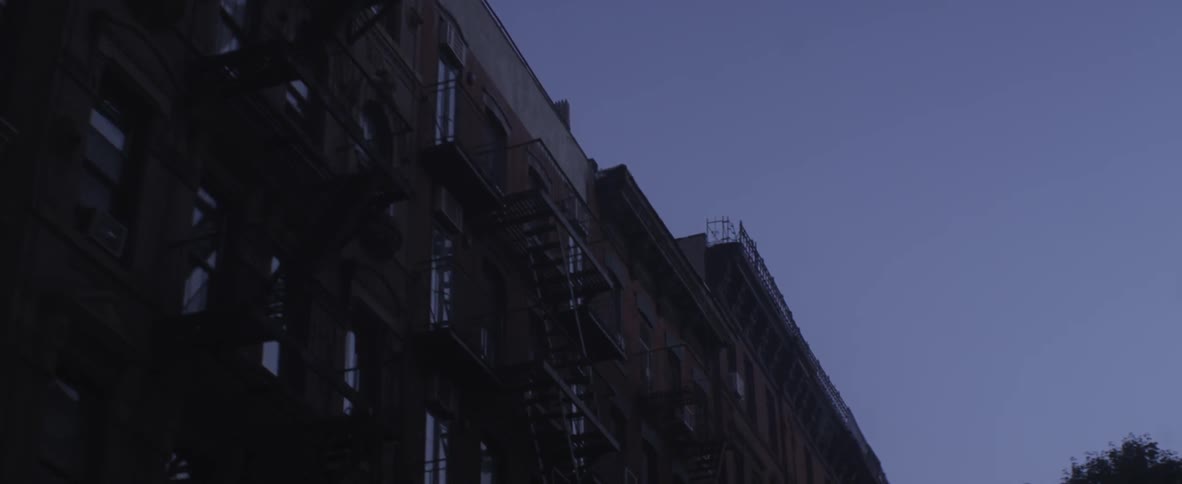 A building stands against the blue sky