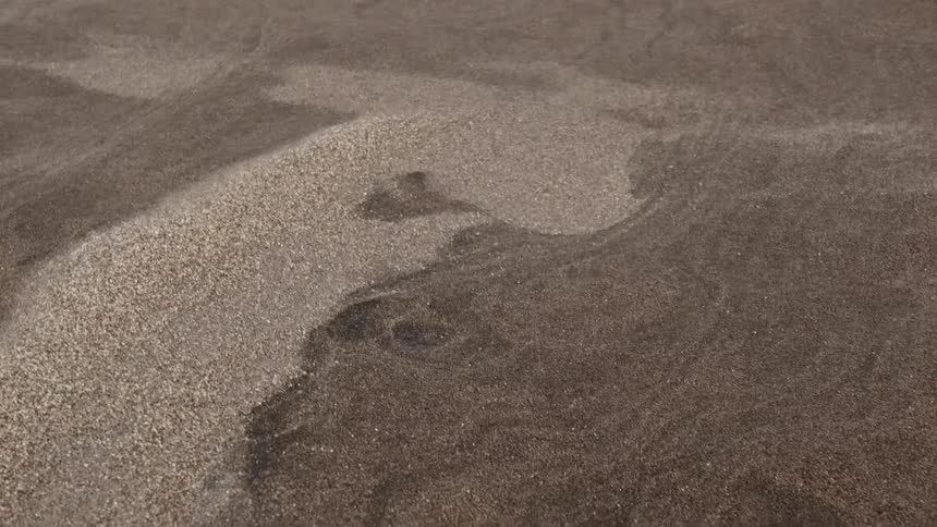 Closeup of sand blowing in the wind