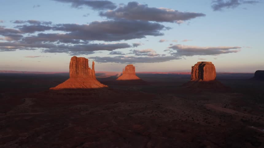Aerial view of monument valley