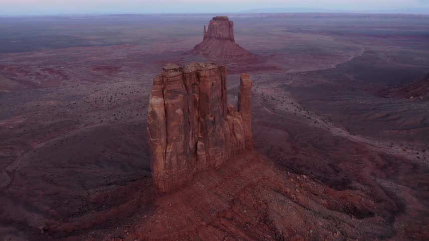 Aerial of desert rock formation