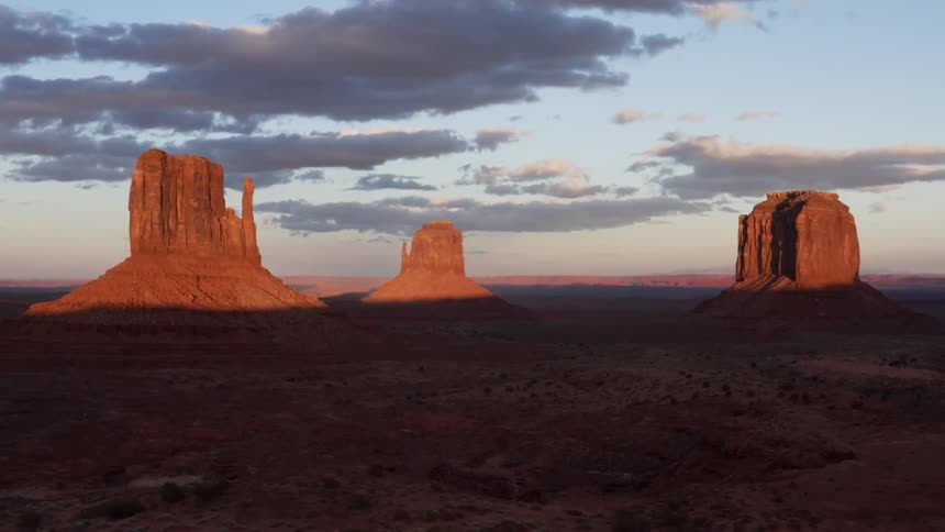 Time lapse of sunset at monument valley