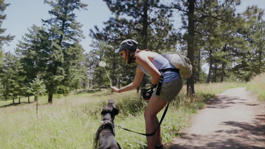 Woman Hammocking With Dog