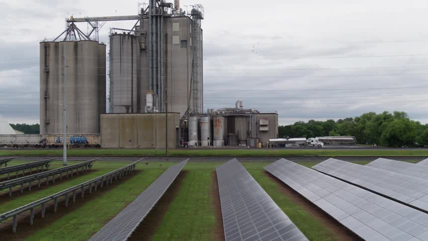 Rows of solar panels