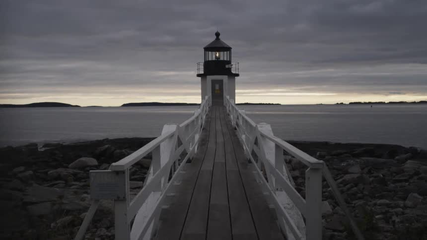 A lighthouse on the shore