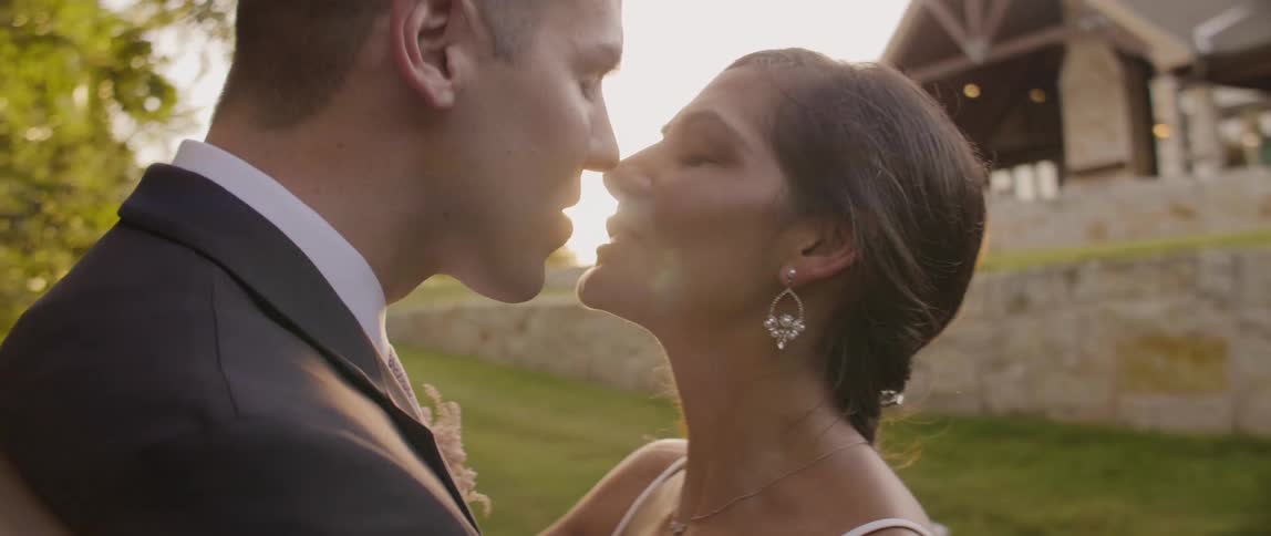 Man and woman kiss