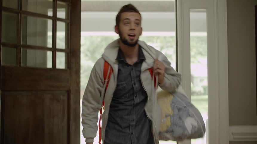 Man enters house and says "i'm home"
