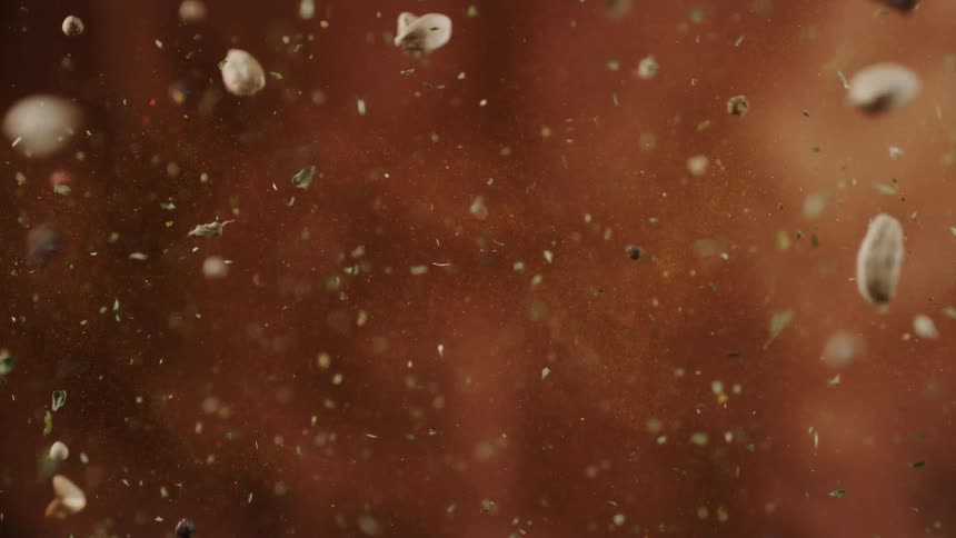 Spices flying through the air