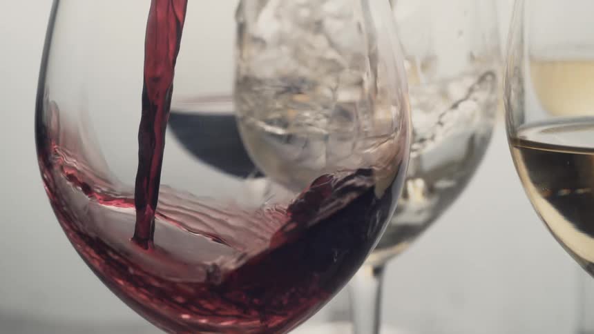 Wine is poured into glasses