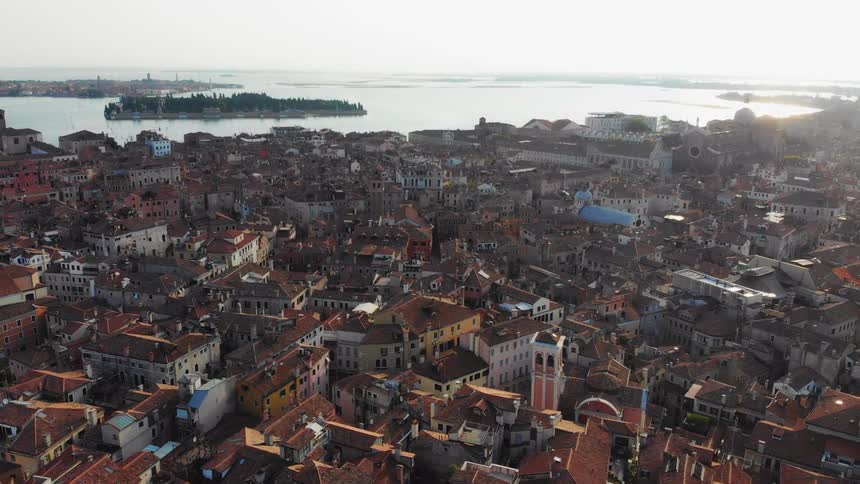 The city sits very close to the water