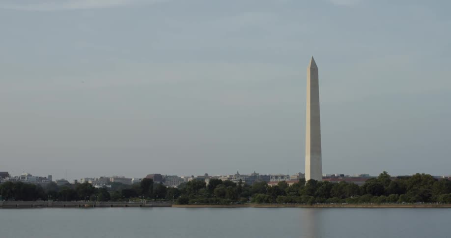 The washington monument towers into the sky