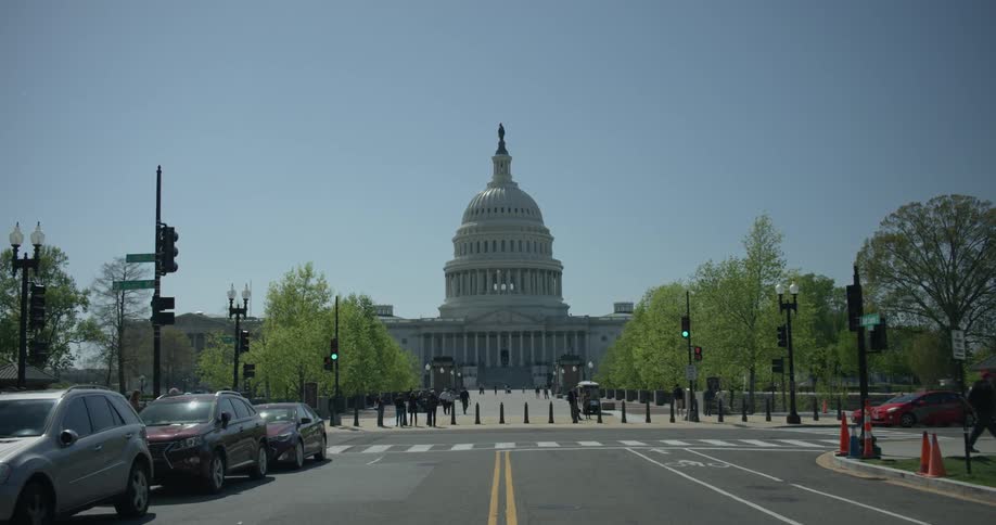Down the street is the capital hill building