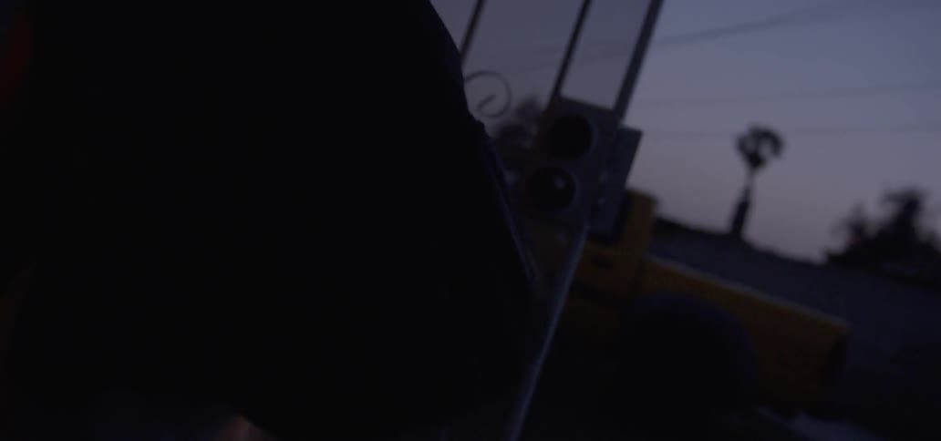 A person enters the house at dawn
