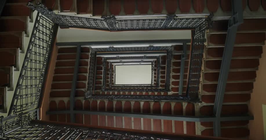 Flights of stairs inside a building