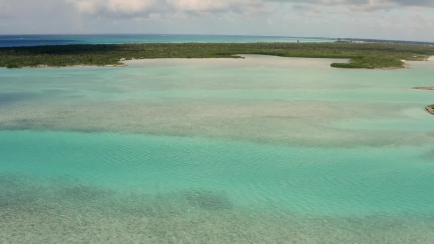 The island ahead is covered in green