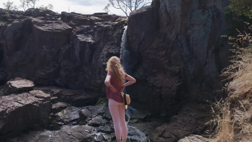 Woman In Nature And Watching Sunset