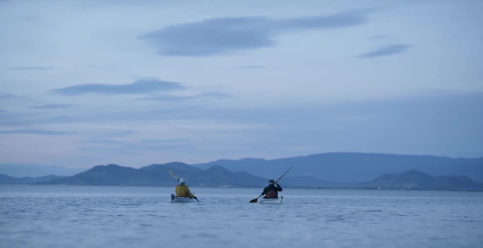 Two boats are rowed on the water