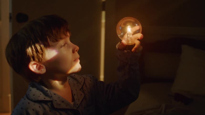 Little Boy In Room At Night