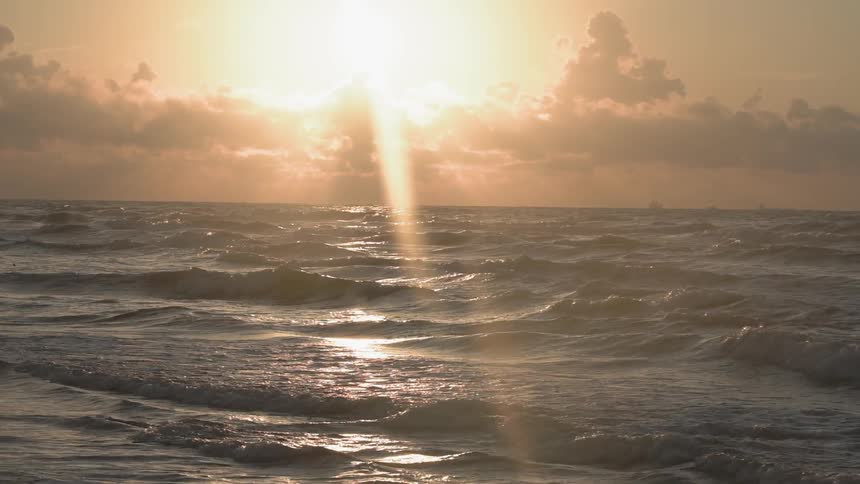 Sun shines over a body of water