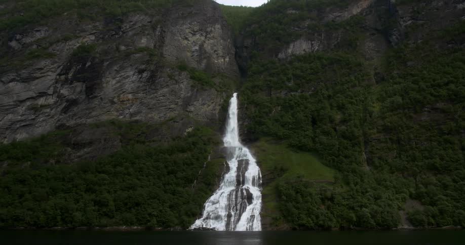 A waterfall rolling down a cliff side