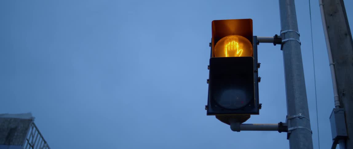 Crosswalk light shows halt