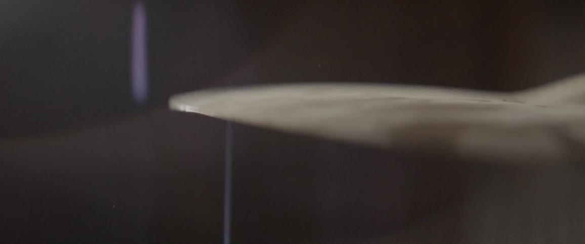 A cymbal vibrates after being hit