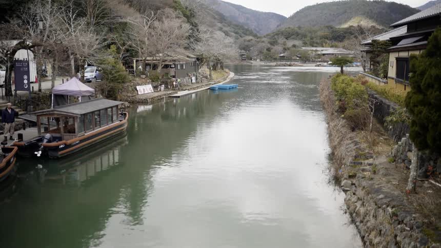 The small canal leads to the lake ahead