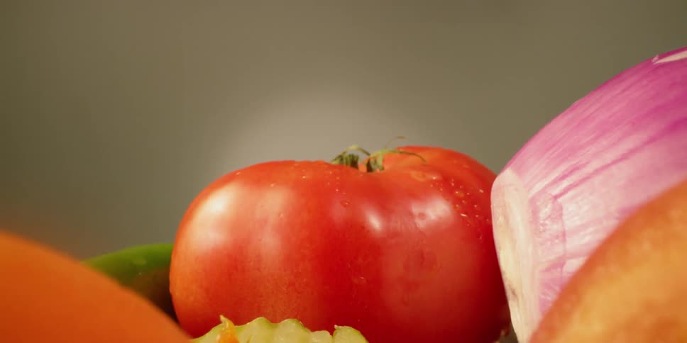 Assorted vegetables sit undisturbed