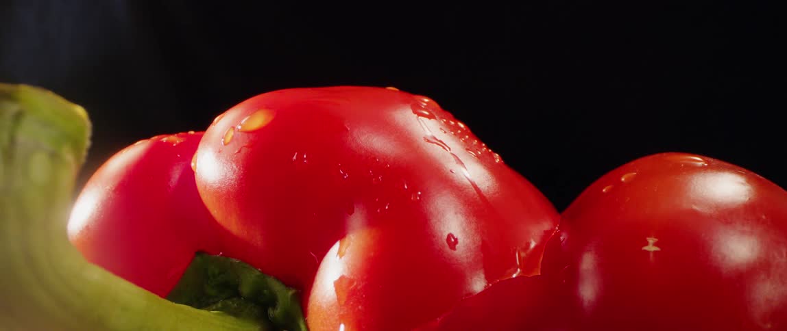 Sliced red peppers on a cutting board