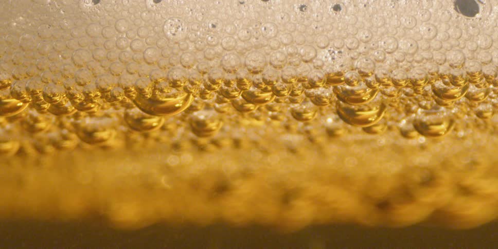 The small bubbles slowly move