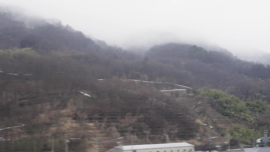 Smoke surrounds the side of a tree covered mountain near a city