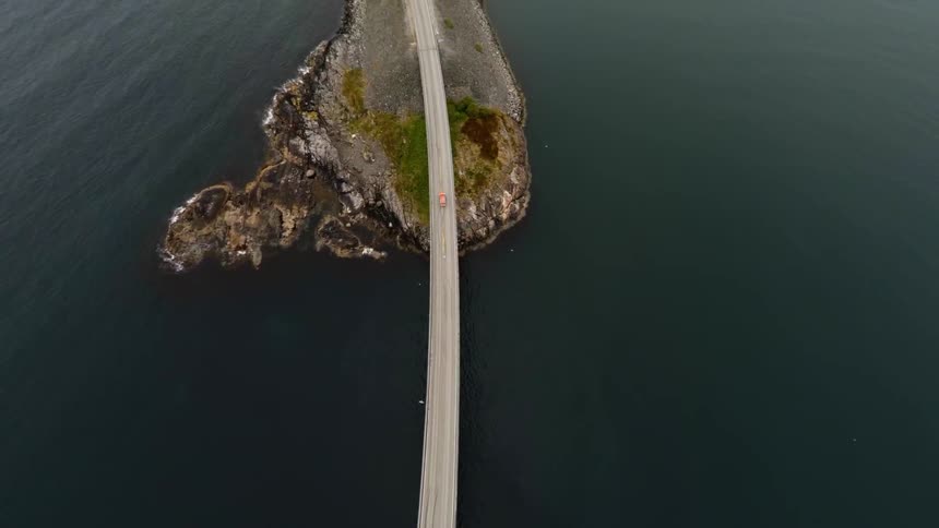 Aerial view of a car diving