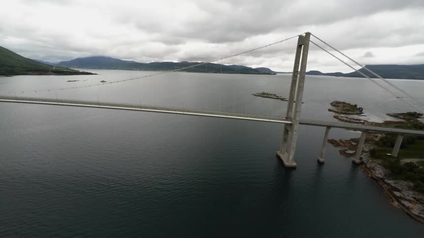 Aerial view of a bridge