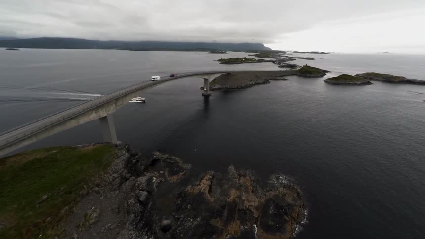 Aerial view of a bridge