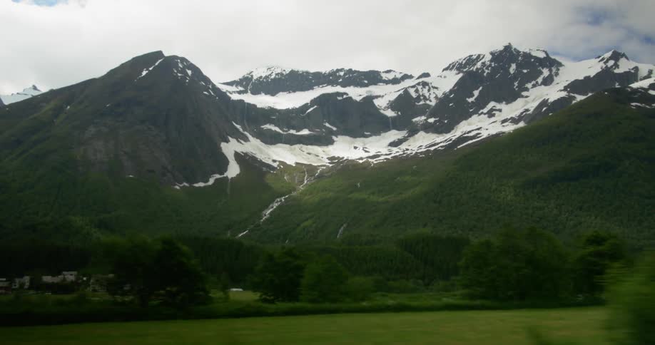 Snow capped mountain top