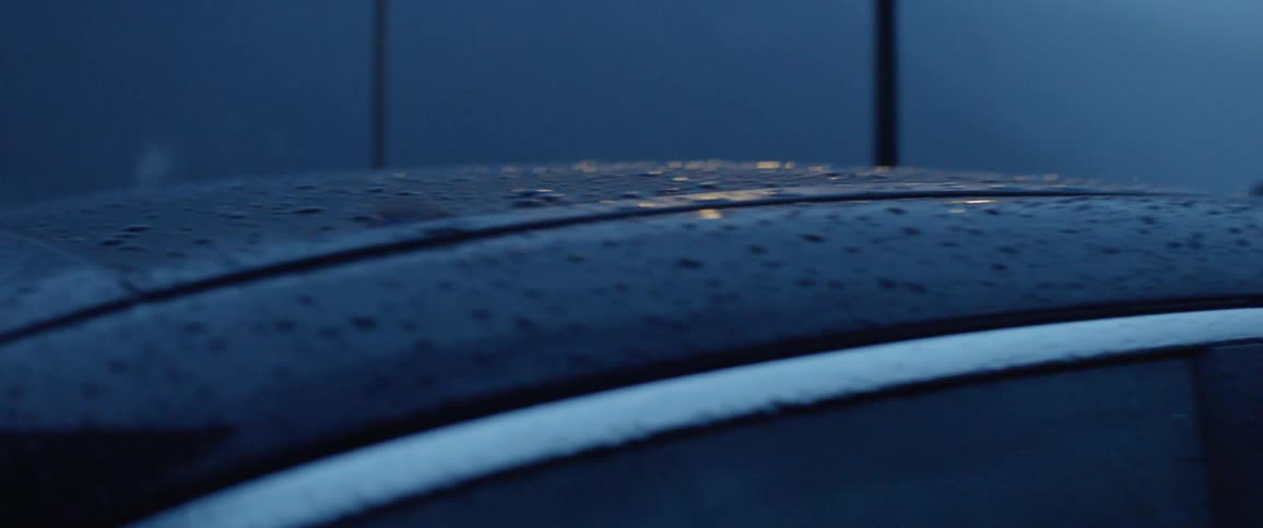 Rain drops on car roof