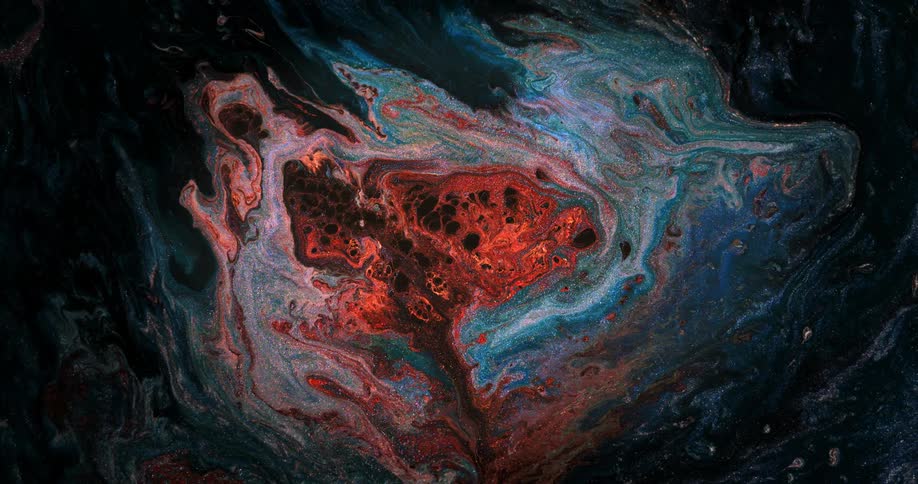 Colorful paint swirls and flows