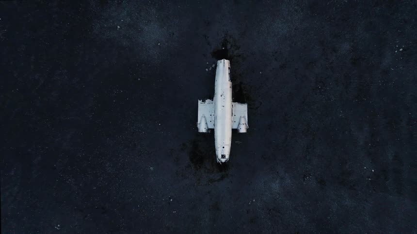 A plane is crashed and destroyed on the field