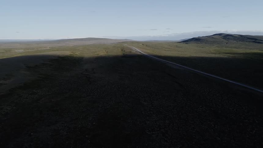 Aerial view of horizon near mountains