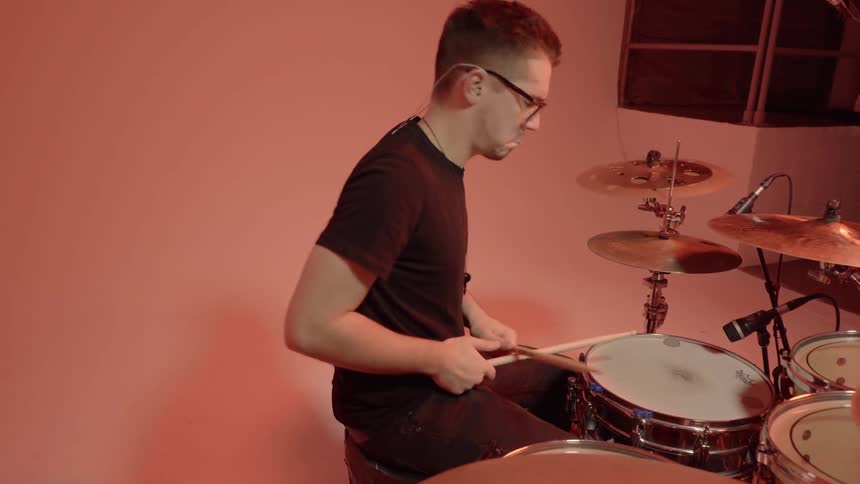 Drummer In Studio