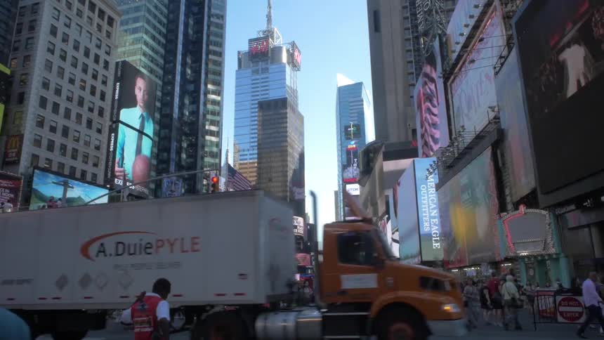 A timelapse of times square in the morning
