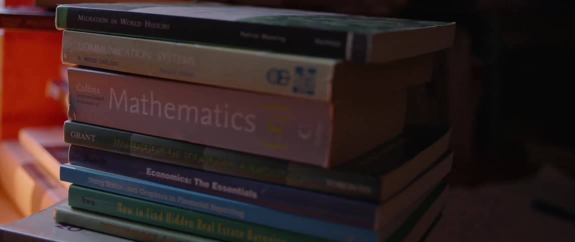 The stack of books are educational