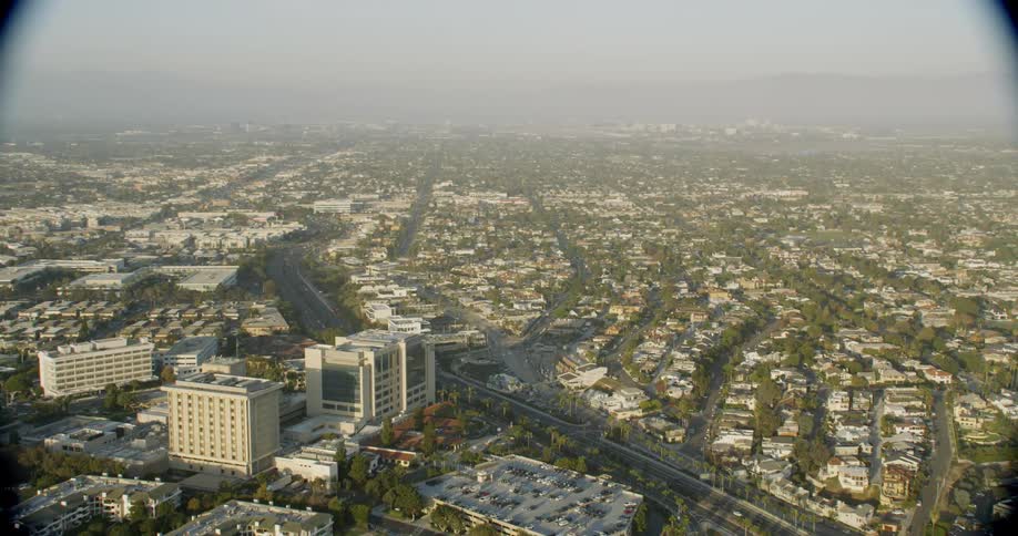 Vehicles commute through the city