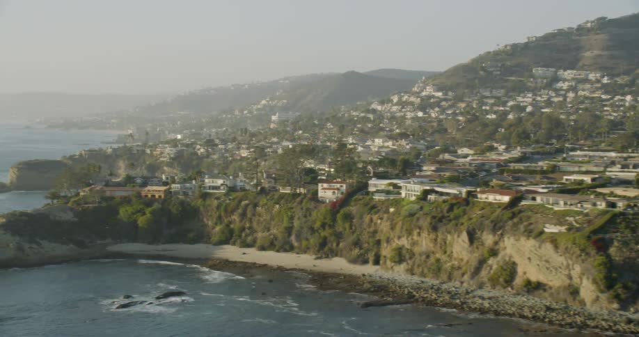 The water flows towards the coastal town