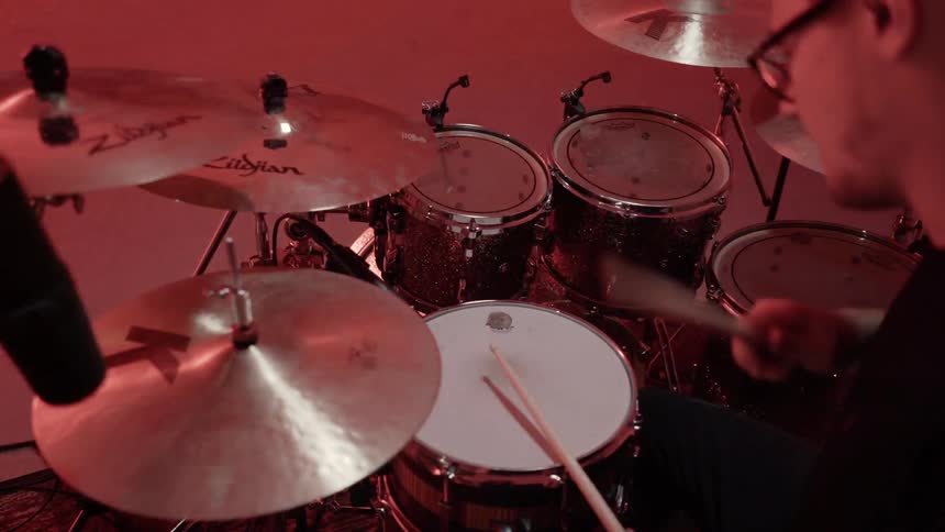 Drummer In Studio
