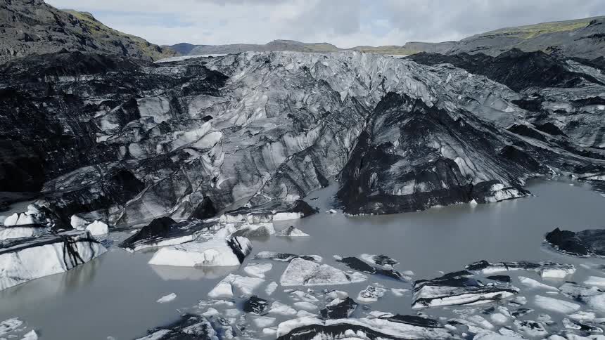 Grey and white rock cover the landscape