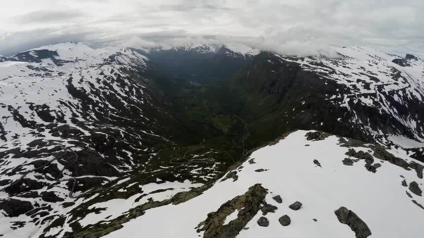 Snow covered mountains in the winter time